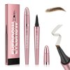 Magic Eyebrow Pencil, Waterproof Microblading Eyebrow Pen 4 Fork Tip Tattoo Pencil,Waterproof Eyebrow Pencil, Easily Create Natural-Looking Brows, Smudge-proof, Up to 24HR Wear (Light Brown)
