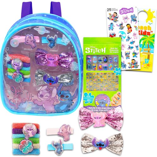 Stitch Cosmetic Set for Girls ~ Lilo and Stitch Dress Up Party Supplies with Stitch Makeup, Shoulder Bag, Stickers and More | Stitch Pretend Play