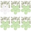 6Pcs Bridesmaid Flower Hair Claw Clips with Card Bridal Shower Bachelorette Party ideas Gift for Wedding Party Favors Bridesmaid Proposal Gifts(White & Sage Green)