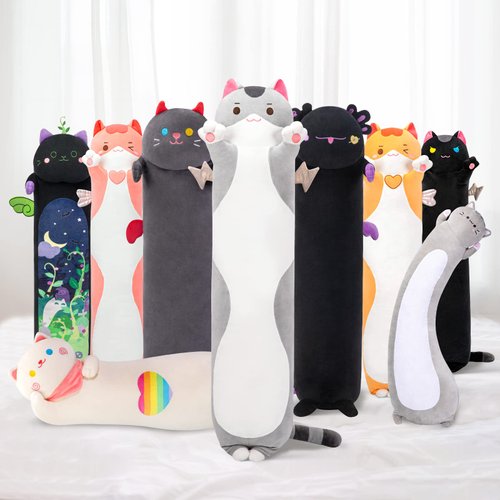 Mewaii Long Body Throw Pillow, 36” Cute Cat Stuffed Animals Soft Plushies, Kitten Plush Doll Toy Gift for Girlfriend