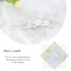Unicra Flower Bride Wedding Hair Comb Pearl Bridal Headpiece Rhinestone Hair Accessories Prom Hair Piece Jewelry for Women and Girls (A-Silver)