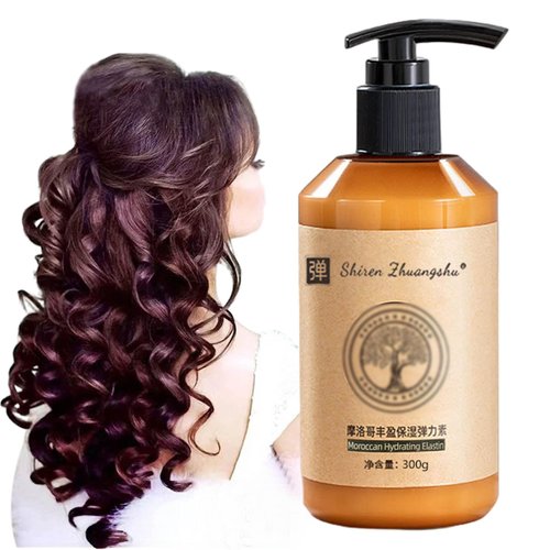 Nichalous [Original and Genuine] Long-lasting Styling Moroccan Volume Moisturizing Elasticity, 300g Hydrating Styling Cream Moisture Styling Elastin Conditioner for Curly Hair (1 Bottle)