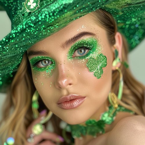 Mysense Green Body Glitter Gel,St Patricks Day Accessories Face Glitter Makeup,Chunky Mermaid Glitter Sequins for Face Eye Hair Decorations,Sparkling Glitter Face Paint for Women,30g