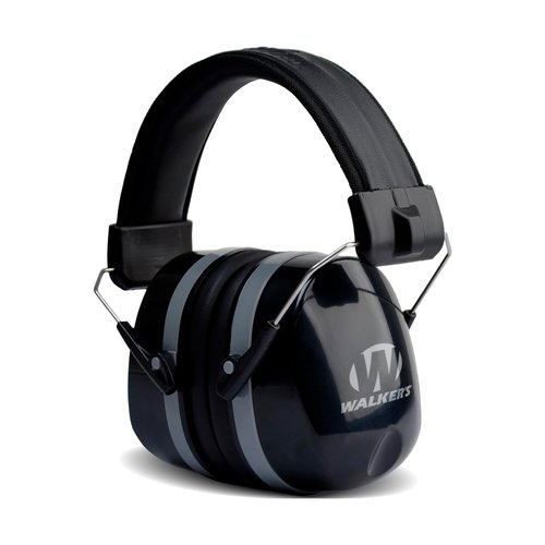 WALKER'S Premium Passive Folding Lightweight 32dB NRR Noise-Blocking Hunting Gun Range Shooting Hearing Protection Muff w/ Padded Headband & PVC Earpads