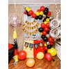 Dagelar Black Orange Yellow Red Balloons, Colorful Latex Balloons with Confetti Balloons, for Construction, Race Car, Monster Truck, Mouse Theme Birthday Party, Carnival, Baby Shower, Boy Party Supply