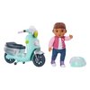 Baby Born MINIS Playset - Medium Tan Skin Tone Doll with Brown Eyes, Scooter & Helmet Accessory, Includes Reusable Carrying Case for On-The-Go Playtime