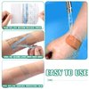 Nuanchu 50 Pcs Transparent Stretch Waterproof Adhesive Bandage Protective Bandage Clear Film Dressing Cover Stretch Tape Round Shower Patch for Tattoos Wound Dressing Adhesive Patches (4 x 5.1 Inch)