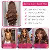 Body Wave Lace Front Wigs Human Hair 13x4 Transparent Chocolate Brown Colored Wigs Human Hair Pre Plucked with Baby Hair 180% Density Body Wave Frontal Wigs Human Hair for Black Women 20 Inch