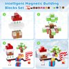 HEVARAL 100PCS Magnetic Blocks, Magnetic Building Blocks Set for Boys Girls, Build Magnet Blocks Set with Christmas-Themed, Magnetic Tiles for Kids STEM Sensory Toys, for Kids Ages 3 4 5 6 7 8 9