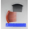 2 Black Brown Big Huge Hair Comb set pack Silver plastic teeth side clip 4 inches wide