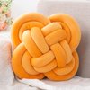 Xiashrk Knot Pillow, Decorative Throw Pillows with Soft Plush for Couch, 12" Knotted Pillows Dark Yellow Dorm Room Decor Rope Knot Pillow Ball Decorative Cushion for Bed Living Room