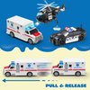 JOYIN Toddler Truck Toys for 3 4 5 6 7 Year Old Boys - Police Car Toy Set, Emergency Vehicle Playset, Friction Powered Car with Lights and Sounds, Christmas Birthday Gifts for Boys Girls Age 3-9