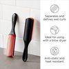 Diane Pro Nylon Pin Styling Hairbrush for Detangling, Separating, Shaping, and Defining Wet or Curly Hair, Heat-Resistant, Anti-Static, Hair Care Essential, Black/Red