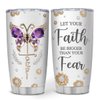 wowcugi Christian Gifts For Women Let Your Faith Be Bigger Than Fear Dragonfly Tumbler 20oz Stainless Steel Travel Mug Insulated Birthday Christmas Jesus Religious Tumblers Gifts For Christians