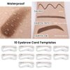 evpct Eyebrow Stamp Pencil Kit for Eyebrows, Makeup Brow Stamp Trio Kit with Waterproof Eyebrow Pencil, Eyeliner, Eyebrow Pomade, 10 Eyebrow Stencils and Dual-ended Eyebrow Brush, Kit-05# SOFT BROWN