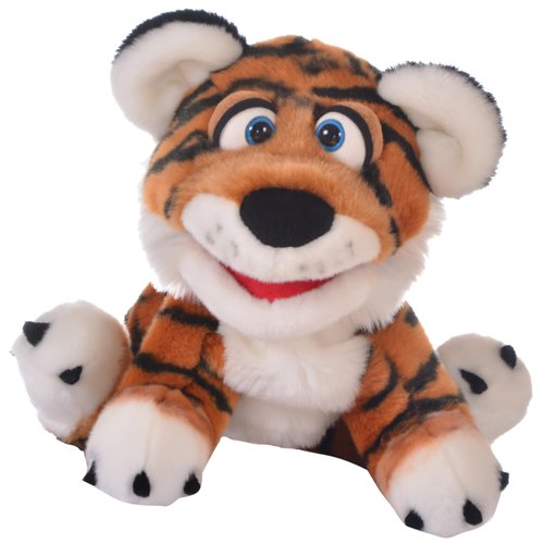 Living Puppets 16-Inch Tiger Cub Hand Puppet - Fine European Design, Ultra-Soft and Cuddly, Promotes Child Development, Safety Certified, Teacher-Recommended for Boys and Girls