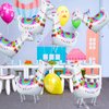 6 Pcs Walking Llama Animal Balloons Self Standing Lovely White Alpaca Llama Foil Balloons for Mexican Fiesta Themed Party Birthday Party Baby Shower Wedding Party Decorations