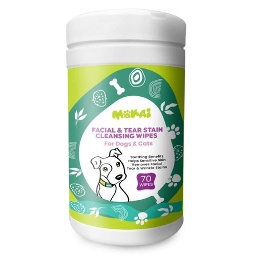 MOKAI Face and Eye Wipes for Dogs and Cats | Soft Fragrance-Free Formula Dog Face Wipes and Dog Eye Wipes Great for Cleansing Wrinkles Removing Saliva Stains and As Dog Eye Stain Remover (60 Wipes)