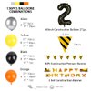 136pcs Construction Birthday Party Balloon Garland Kit, Digger Birthday Party Supplies with Yellow Black Balloon Truck Banner for Construction Quarantine Party Decorations (Arch 2)