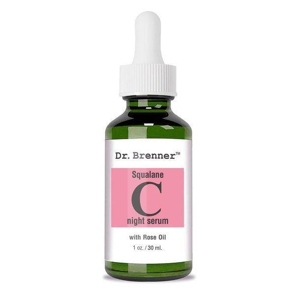 Vitamin C Serum (Tetrahexyldecyl Ascorbate) Night Oil Treatment With Squalane and Pure Rose Oil for Firmer, Glowing Skin, Natural Moisturizing Skin Oil by Dr. Brenner 1 oz.