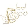 NUOBESTY 10pcs Mini Doll Glasses Metal Wire Rim Frameless Lens Doll Dress up Eyeglasses for Dolls Costume Accessories(Golden)