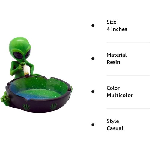 Fantasy Gifts, Ornament, Alien Smoking Ashtray, Home Décor, Multicolor, 4 inches