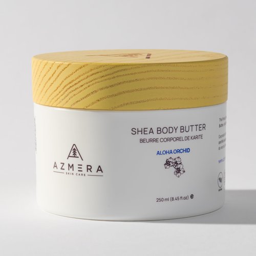 AZMERA Shea Body Butter for Women & Men – Fair-Trade, Organic Shea Butter & Pure Argan Oil Rich in Antioxidants & Vitamin E – Vegan, Raw Shea Butter from Africa Skin Care, Aloha Orchid, 8.82Oz
