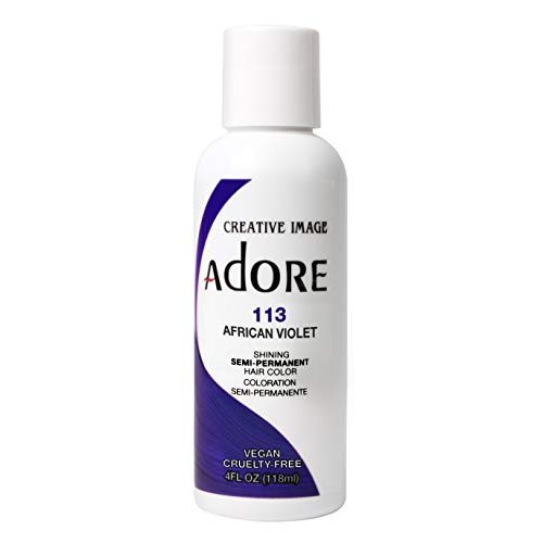 Adore Semi Permanent Hair Color - Vegan and Cruelty-Free Hair Dye - 4 Fl Oz - 113 African Violet (Pack of 2)