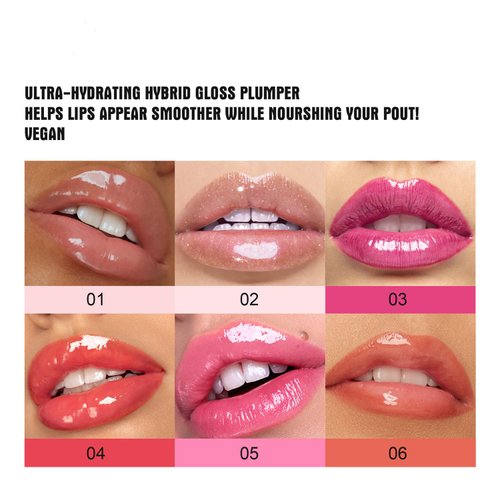 Melemando Lip Plumper 6 Colors Moisturizing Glossy Plumping Lip Gloss Long Lasting Hydrating Natural Lip Plumper for Women Girls (Color 02)