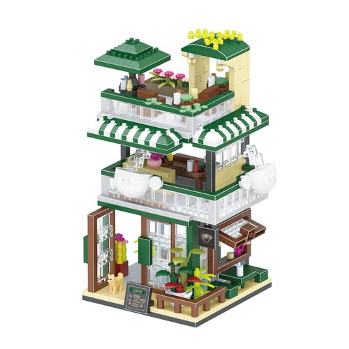 XIU City Cafe Building Block Toys,(1025pcs) Mini Brick Street View Building Block Set, MOC Coffee Shop Streetscape Block Kit for Adults, Creative Gifts idea for Adult Kids Age 8 10 12 14+