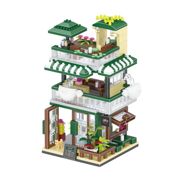 XIU City Cafe Building Block Toys,(1025pcs) Mini Brick Street View Building Block Set, MOC Coffee Shop Streetscape Block Kit for Adults, Creative Gifts idea for Adult Kids Age 8 10 12 14+