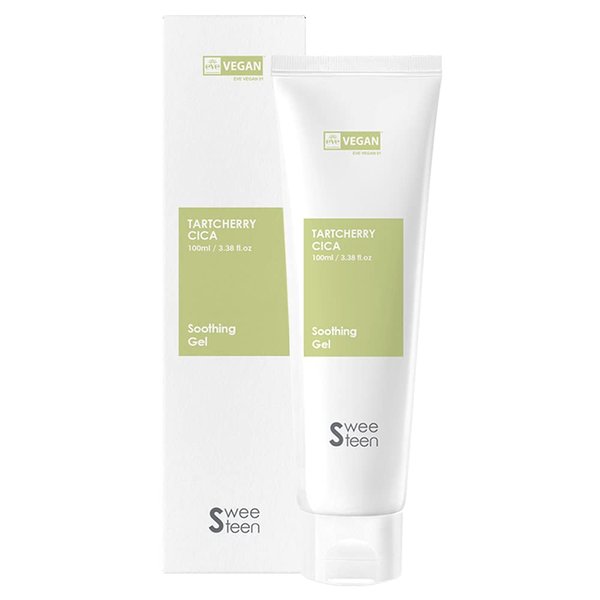 [SWEETEEN] Tart Cherry CICA Calming Soothing Gel, Korean Skincare, Vegan Beauty, Eve Vegan Certified, Eco-Friendly, Vegan-Friendly, Vegan Facial Gel Cream, Soothing Gel Cream, 3.38 Fl. Oz.