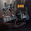 WULOBOOI Gatling Gun Building Blocks Set, 2 in 1 DIY Assembling Gun or Mech Model, 389 Pieces Bricks Collectible Military Weapon Toy Set Gift for Boys Adult or Firearm Fans