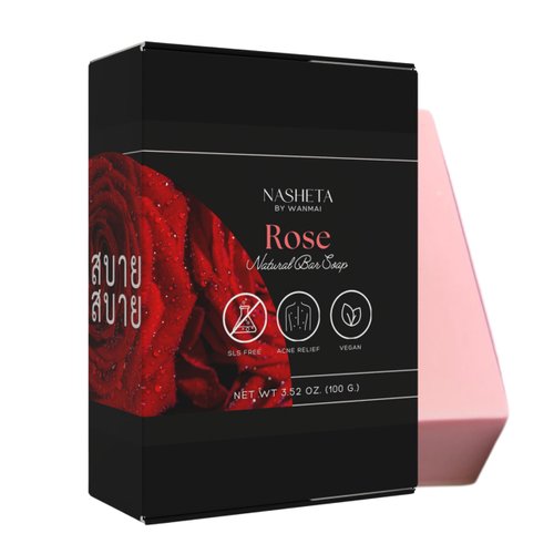 WANMAI29 Rose Natural Bar Soap NET WT 3.52 oz. (100 g.) Product of Thailand. สบาย สบาย