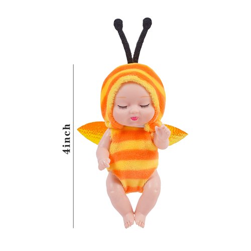 ONEST 6 Sets 4 Inch Dolls Cute Baby Dolls Include 6 Pieces Baby Mini Dolls, 6 Sets Handmade Doll Clothes