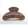 Glossy brown hair claw clip with wood grain effect for thick hair
