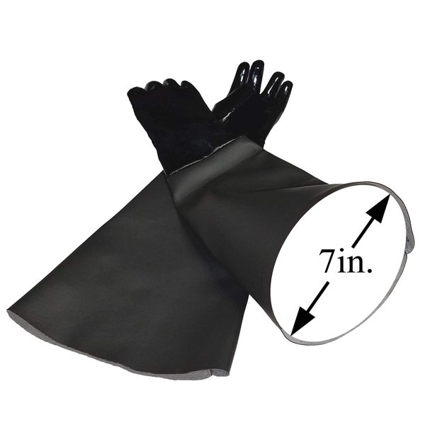 TUFF-Blast Neoprene Gloves for Sandblasting Sandblaster Sand Blast Cabinet - 7" x 26" Made in USA