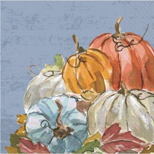 Design Design 3-Ply Fall Themed Paper Luncheon Dinner Napkins 20-Count, Pumpkins Harvest