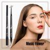 Music Flower 3 Pcs Eyebrow Pencil Set, with 2 Dual Ended Waterproof & Long Lasting Liquid Eyebrow Pen and with 1 Eyebrow Brush, Grey