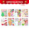 JOYIN 48 Pcs Christmas Make-a-face Sticker Sheets Make Your Own Characters Sticker with Full Body Design Santa Santa, Gingerbread, Snowman, Reindeer and Elf Kids Party Favor Supplies Xmas Craft