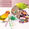 KATUMO Bird Toys, Parakeet Toys Bird Grass Basket Cockatiel Forgaging Toys Conure Shredding Toys for Small Bird Cage Toys Medium Parrot Toys