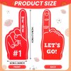 Sinmoe 48 Pieces Sport Party Favors Sports Fan Foam Finger Mini Foam Finger #1 Basketball Baseball Football Soccer Team Cheerleader Gifts for Sporting Events Games Birthday Party Supplies (Red)