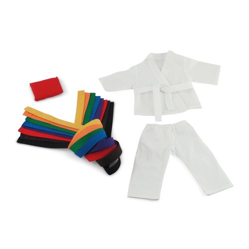 Emily Rose 18 Inch Doll Clothes Karate Outfit & Accessories Taekwondo Martial Arts Gift Set - Includes All 9 Color Accessory Belts | Doll NOT Included | Gift Boxed!