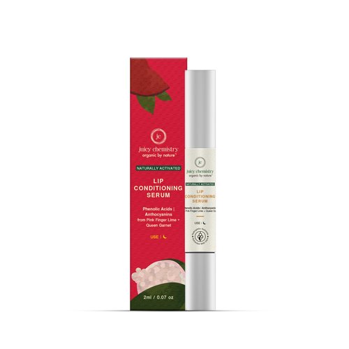 Juicy Chemistry Lip Serum, For Pigmented & Chapped Lips - Natural Lip Conditioning Serum With Glycerine | Finger Lime & Licorice 2 ml Transpareant