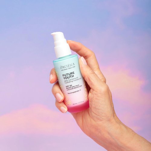 Pacifica Peptide Face Moisturizer Future Youth Daily Turnaround SPF 50 Moisturizer - Repairs Dry Skin - Clinically Proven to Moisturize, Hydrate, Smooth & Boost Radiance Hydrate Dermatologist Tested