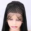 SIMBEAUTY Box Braided Wig For Black Women Side Parting with Baby Hair Synthetic Lace Front Braid Wigs Glueless Micro Cornrow Fully Hand Twist Braids Wig 26 Inch