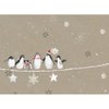 Tree-Free Greetings Holiday Greeting Cards, Penguin Merry Christmas, Vintage Brown Recycled Paper, Boxed Note Card Set, 10-Pack (HB93309)