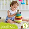 PANITU Baby Stacking Rings, Spinning Stacker Toys for Toddlers 1-3, Shake Rattle Set with Fine Motor Activities, Montessori Autism Sensory Toy, 6 Month Old Girl Boy Christmas Birthday Gifts
