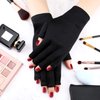 Syhood 3 Pairs UV Light Glove for Gel Nail Lamp Manicure Glove Anti UV Fingerless Gloves Protect Hands from UV Light Lamp Manicure Dryer