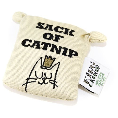 King Catnip Soft Refillable Plush Cat and Kitten Toys Loose Organic Leaves, Tote Bag